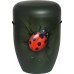 Hand Painted Biodegradable Cremation Ashes Funeral Urn / Casket - Ladybird on Leaf